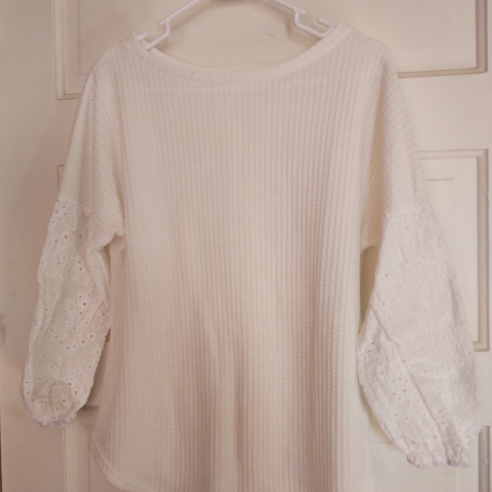 White long sleeve top